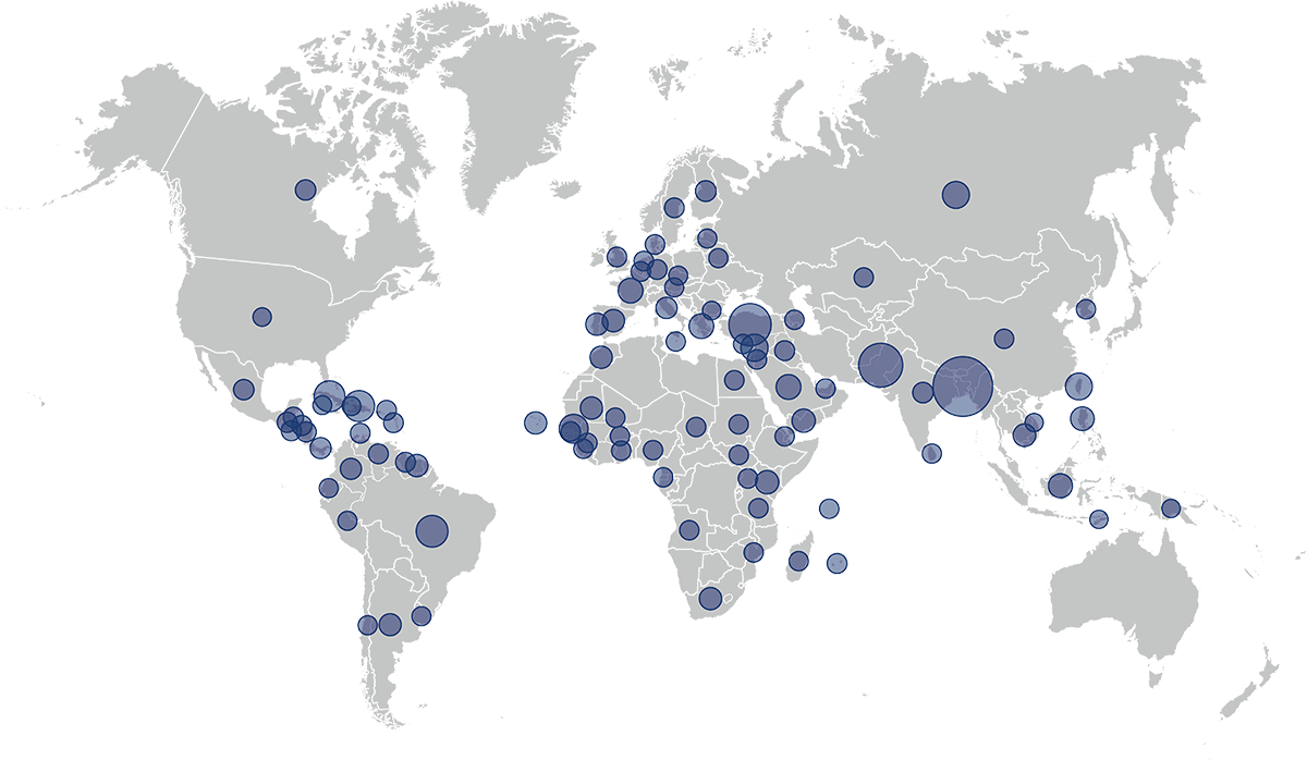 World map with reference dots web