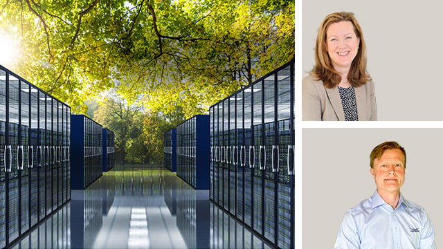 Sustainable data centers with efficient heat transfer