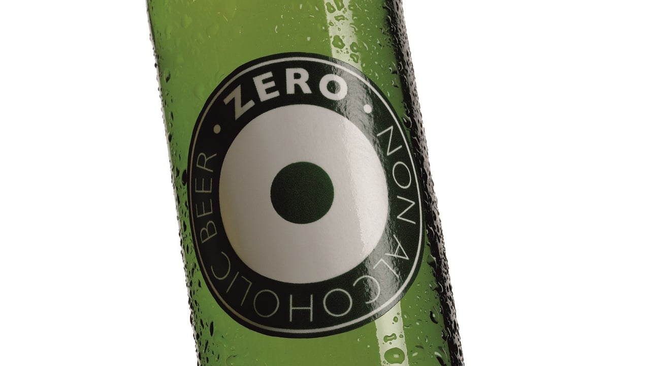 Non alcoholic beer in green bottle 640x360