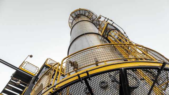 A shot of the exterior of an ethanol plant - Decanter Pondctrl upgrade service