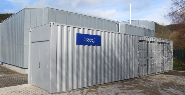 Container with Alfa Laval AS-H Belt thickener at Ruhrverbands Arnsberg wastewater plant