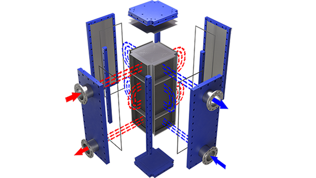 Compabloc heat exchanger exploded view