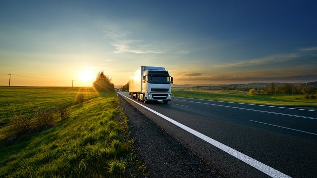 Truck on the road