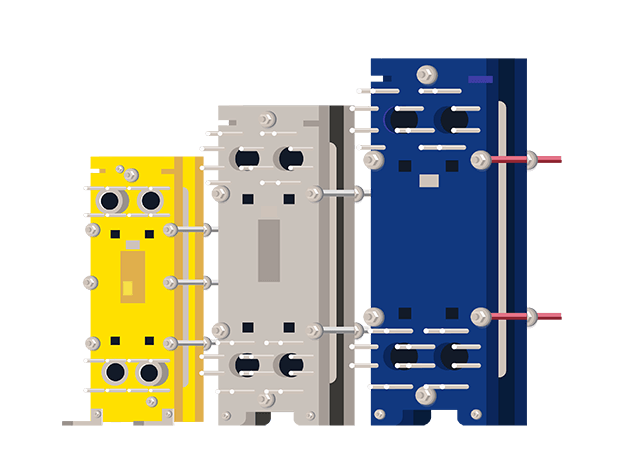 PHE service 3 plate heat exchangers